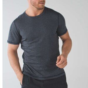 Men Lululemon Catalyst Short Sleeve Heathered Classic Navy